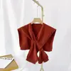 Chal de hombro primavera y otoño prenda exterior Corea del Sur tejido anudado bufanda para habitación con aire acondicionado bufanda para el cuello de mujer capa pequeña