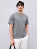 Camiseta de Manga Corta para Hombre de Algodón Puro Pesado Estilo Lujo 330g, Top Casual Versátil de Verano, Fresca y Amigable con la Piel, Antibacteriana