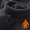 Suéter de una pieza de forro polar barato y grueso, cálido, cuello semi-alto, para hombre, corte ajustado, color liso, jersey, camiseta base de punto, venta al por mayor