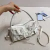Bolso cruzado de un solo hombro de moda plisado estilo coreano para mujer, nuevo bolso cuadrado pequeño texturizado chic de principios de otoño 2026 Ins
