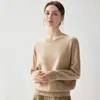 Nuevo Jersey de Cachemira de Manga Larga Otoño/Invierno Cuello Redondo Holgado Hombros Caídos Cuello de Encaje Temperamento Casual Suave Pegajoso Capa Base Tejidos