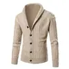 Ropa exterior de otoño e invierno para hombre, talla europea, cárdigan de suéter de calidad de exportación, suéter de punto trenzado engrosado de manga larga, suéter de punto, talla grande, ropa exterior de corte holgado