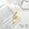 Colar Pingente Borboleta Banhado a Ouro 24K Real de Novo Estilo Transfronteiriço, Colar Versátil de Luxo, Corrente para Clavícula