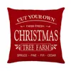 Funda de Almohada Atmósfera Elemento Navideño Nuevo Transfronterizo Árbol de Navidad Copo de Nieve Camión Patrón Inglés Funda de Almohada Decorativa