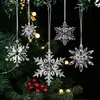 Adornos transparentes de copo de nieve, colgantes de copo de nieve navideños de cristal de imitación, decoraciones para árbol de Navidad, venta al por mayor desde una fábrica transfronteriza