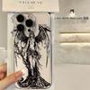 Capa de Celular Black Line Angel Iphone17/16Promax 14/13/12/11 Transparente Totalmente Inclusiva Xs/Xr Macia 8