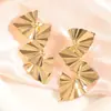Brincos Dobráveis Metálicos Brilhantes de Design de Moda Transfronteiriço Europeu e Americano, Brincos, Acessórios de Orelha para Mulheres, Estilo Retrô, Brincos de Luxo Leve