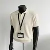 Camisa polo, camisa de punto de manga corta para hombre, cuello camisero, textura calada, estilo old money, camiseta de seda helada, venta al por mayor de fábrica transfronteriza de verano
