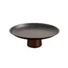 Plato de Fruta de Madera Maciza con Patas Altas, Bandeja de Acero Inoxidable, Bandeja Nórdica para el Té de la Tarde, Bandeja de Dulces para Recepción, Bandeja para Frutas, Pasteles y Postres