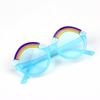 Novos óculos de sol infantis arco-íris multicoloridos personalizados para bebês, armação redonda, óculos da moda, fofos para meninos e meninas
