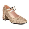 Zapatos de Mujer de Tacón Alto Hebilla Casual 48 Zapatos Zapatos de Salón Zapatos de Lentejuelas Brock Nuevos Comercio Exterior Cabeza Cuadrada Gruesos Mary Jane 31