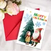 Conjunto de Envelopes para Cartão de Boas Festas de Natal Novo Grande Tamanho Desenho Árvore de Natal Cartão de Saudação de Véspera de Natal
