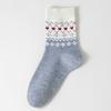 Outono e Inverno Novo Estilo Étnico Retrô Meias Fair Isle Meias de Meia Panturrilha Femininas Estilo Ins Versátil Meias Folgadas Meias da Moda