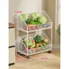 Estante de cesta de verduras para cocina, cesta de exhibición de frutas y verduras de pie para el hogar, carrito móvil multifuncional de gran capacidad
