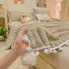 Manta de nieve de nube de piel de conejo sintética Clase A transfronteriza, engrosada y cálida de terciopelo de leche estilo princesa para niñas