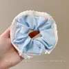 Suave con el cabello, elegante y con estilo, scrunchie, pasador de malla floral pequeño estilo coreano, accesorio para el cabello plisado de estilo de hada
