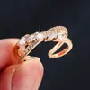 Personalidad Nicho Temperamento Moda Intersectando Circonita Anillo Abierto Venta Caliente Creativo Irregular Anillo Venta al por Mayor
