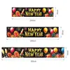 Banner de Año Nuevo Transfronterizo Feliz Año Nuevo Nochevieja Decoración de Patio Sala de Estar Banner Negro Dorado Personalización