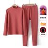 Ropa de primavera y otoño para madres de mediana edad y mayores, traje de pantalón largo para mujer, ropa interior térmica de dos piezas, engrosada, forrada de polar, para otoño e invierno