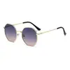 Gafas de Sol de Gama Alta Nuevas Transfronterizas, Coloridas y de Moda, Mismo Estilo para Hombres y Mujeres, Cara Grande, Adelgazantes, Gafas de Sol Metálicas con Protección Solar de Moda