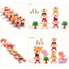 Juguetes Educativos de Madera para Educación Temprana Infantil Transfronterizos, Apilamiento de Animales y Entrenamiento de Equilibrio, Juego de Apilar Bloques Altos