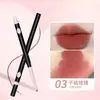 Lápis de Lábios Artístico Menta Doce Ponta Dupla para Contornar Lábios Cheios, Caneta Batom Matte com Cor e Efeito de Longa Duração 0611