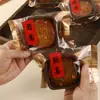 Saco Lacrado para Bolo da Lua da Feliz Reunião com Janela Lateral Dourada, Saco de Embalagem para Confeitaria para Bolos da Lua Cantonês Artesanais e Pastéis de Gema de Ovo