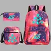 Nuevo Elfo Baokemeng Pokémon Juego Periférico Mochila Bolsa de Almuerzo Estuche Tres Piezas Mochila Escolar Luminosa