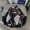Camisa Floral de Verano para Playa en la Costa de Hawái, Guapo para Pareja Masculina y Femenina, Estudiante, Delgada, Manga Tres Cuartos, Chaqueta