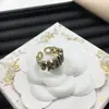 Anillo Ajustable Dior/Dior Best-Seller Transfronterizo Letra Cd para Mujer, Anillo Abierto de Latón Vintage Abeja Lujo Ligero Europeo y Americano