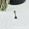Titânio G23 zircônia liga conta redonda unha de língua F136 rosca interna dupla bola barbell decoração de língua piercing corporal orelha Bridge