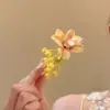 Grampo de Cabelo Flor com Franja Tenghua Love Super Fada Desejo Puro para Mulheres, Presilha Lateral para Cabelo para Qipao, Atmosfera de Alto Padrão para Fotos