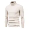 Suéter de Cuello Alto Nuevo Otoño Invierno 2026 para Hombre al por Mayor Estilo Coreano Ajustado Juvenil Color Sólido Suéter de Punto Capa Base