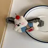 Pinza para el pelo de perro grande linda Versátil Tela Cuadros Parte trasera de la cabeza Moño Pinza de pico de pato Accesorio para el pelo