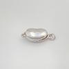 Plata Esterlina S925 Brillante Hebilla de Palo de Haba Ancha DIY Hebilla de Perla Cabeza Pulsera Collar Hebilla Lingote Accesorios de Joyería