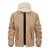 Chaqueta Personalizable Transfronteriza para Hombre, Cortavientos Exterior para Primavera y Otoño, Corte Holgado Casual, Capucha Desmontable, Abrigo Talla Europea