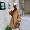Estilo Novo de Inverno 2025, Rejuvenescedor, Versátil, Confortável, Amigo da Pele, Casual, Valorizador da Qualidade, Tendência de Casaco de Lã de Comprimento Médio