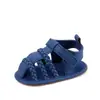 Sandálias de Novo Estilo para Meninos e Meninas, Respiráveis, Antiderrapantes, Sapatos de Bebê Trançados de Cor Sólida para Crianças Pequenas de 0 a 1 Ano