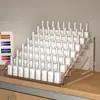 Caixa de armazenamento para nail art, expositor de esmaltes transparente multicamadas, para uso diário em casa, organizador de batons, cosméticos, géis de unha