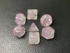 Juego de Dados Poliedros D&D con Patrón de Mármol, Color Mixto Transparente D4D6D8D10D12D20 Caras, Coc, Juego de Mesa, Juego de Siete Piezas