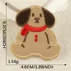 Parche Adhesivo Original de Dibujos Animados Animal Marrón Cachorro Lindo Accesorios Funda para Teléfono Móvil Taza de Agua Parche de Tela Bordada