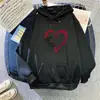Sudadera con estampado de corazones y forro polar transfronteriza para mujer, con un diseño holgado y elegante, y una sudadera con capucha forrada de polar, perfecta como prenda de abrigo de invierno.