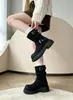 2026 Nuevas Botas Negras Cuadradas con Hebilla de Cuero de Media Pantorrilla para Mujer Moda Tacón Bajo Arrugadas de Caballero Botas Largas