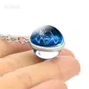 Collar de 12 Constelaciones Plata Bola de Cristal Azul de Constelación Colgante Joyería de Pareja para Hombres y Mujeres Regalo de Cumpleaños para Estudiantes Niños