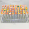 Pincel de mascara de tubo transparente de dibujos animados mezcla de colores mini de dibujos animados lindo independiente con tubo pincel de mascara de pestañas peine pequeño en stock