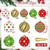 Popular juego de bolas de Navidad de comercio exterior de 6 cm, 12 bolas colgantes de tela con escenas navideñas para decoración de árboles de Navidad, en stock para venta al por mayor