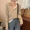 Suéter de Tricô Color-Block Estilo Ins Inspirado Coreano para Mulheres, Outono e Inverno 2025 Nova Camiseta Base de Camada Interna Slim-Fit para Estudantes
