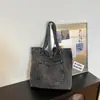 Bolsa de ombro em lona estilo japonês para mulheres, algodão lavado, grande capacidade, bolsa tote para o dia a dia, bolsa de mão, bolsa de trabalho moderna, bolsa de estudante