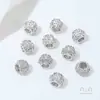 Cuentas Espaciadoras de Zirconia con Forma de Copo de Nieve y Cuentas de Barril con Recubrimiento de Platino de Cobre de Larga Conservación de Color Colgante Passepartout Accesorios de Joyería para Bricolaje