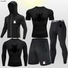 Traje deportivo de fitness transfronterizo para hombre, para correr, entrenar, primavera y verano, de secado rápido, muy elástico, ajustado, para correr por la mañana y por la noche, para baloncesto.